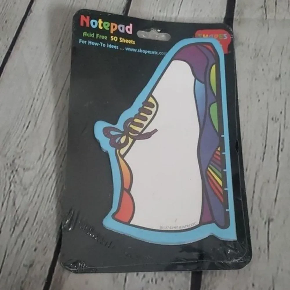 NWT Deadstock Vintage 80s 90s Rainbow Sneaker Notepad Stationary